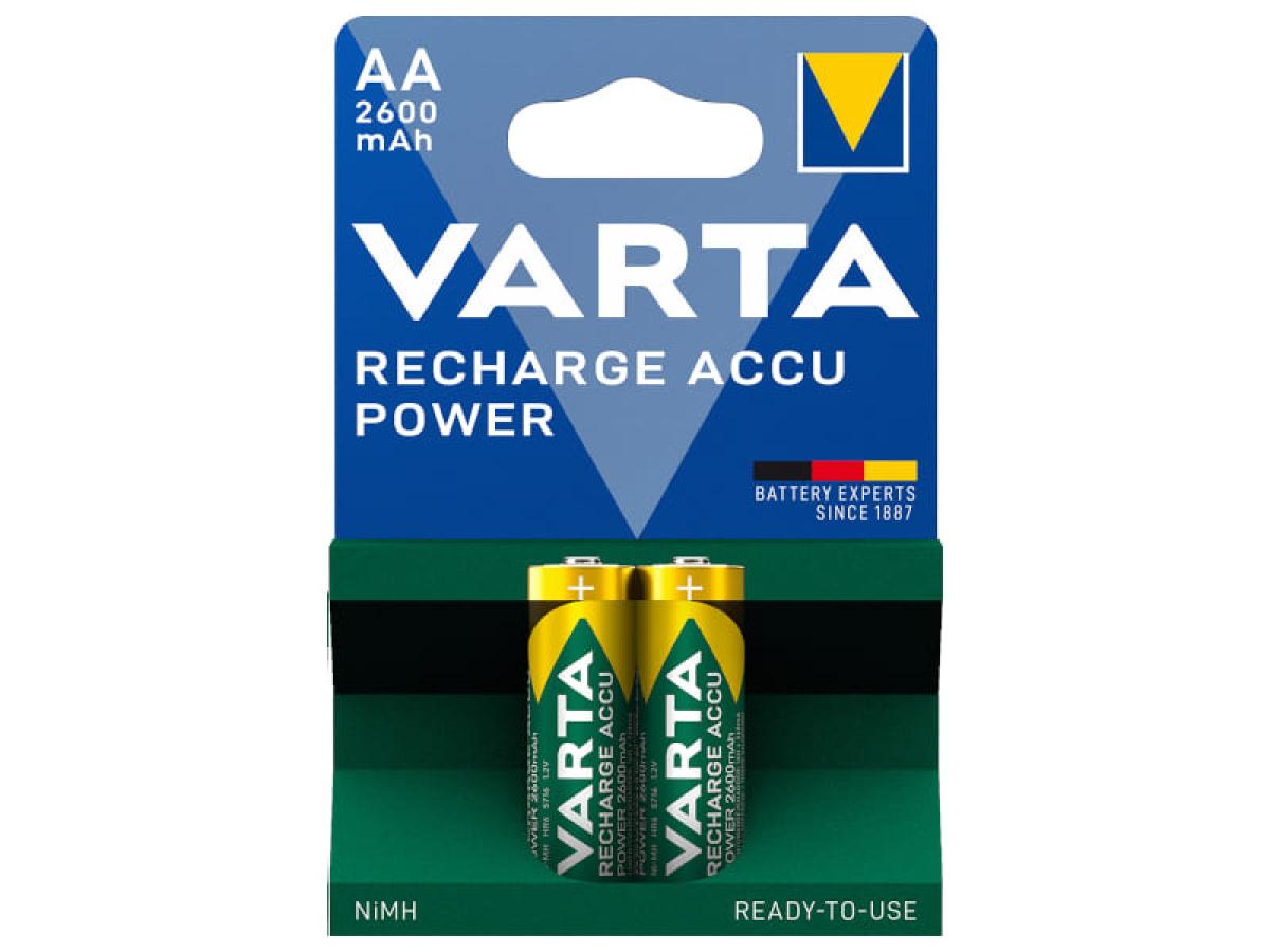 Akku Batterie Varta AA LR06 Mignon 2x 1,2V 2600mAh recharge accu power Ni-MH